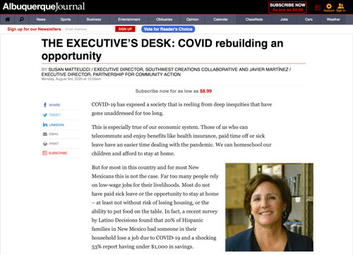 Featured image for “COVID-19 Gives Us An Opportunity to Rebuild — Albuquerque Journal”